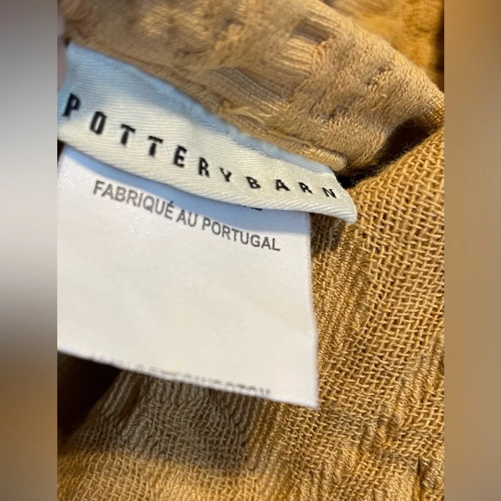 POTTERY BARN Matelasse Golden Yellow Euro Sham